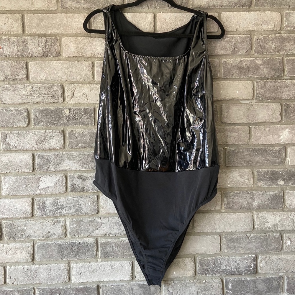 Plus Size Leather Bodysuit